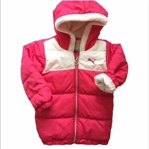 PUMA Toddler Winter Puffer Jacket Kids Pink Cream Sz L